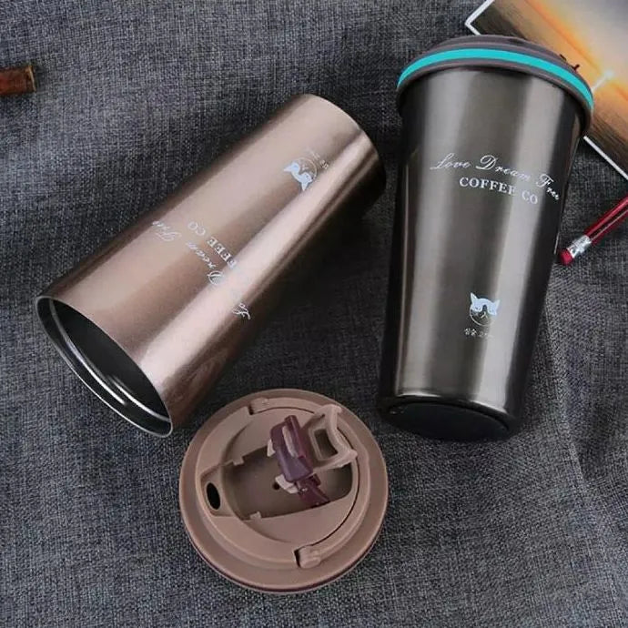 Thermos Mug Coffee Cup with Lid Thermocup Seal Stainless Steel Vacuum Flasks Thermos for Car,Travel & Casual Usess